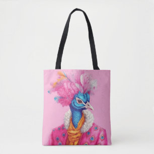 Pink Peacock Tote Tasche