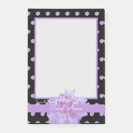 Pink Peak Lila Monogram Floral Black Notepad Post-it Klebezettel