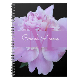 Pink Peak Lila Monogram Floral Black Notizblock