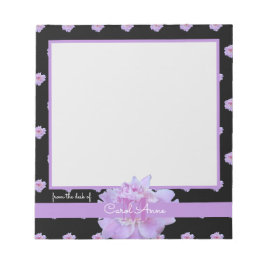 Pink Peak Lila Monogram Floral Black Notizblock