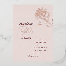 Pink Pearl Botanische Folien-Einladung