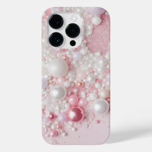 Pink Pearl Glitzer Glam Bling Case-Mate iPhone 14 Pro Hülle