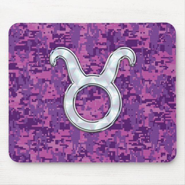 Pink Pearl Like Taurus Zodiac Sign auf der digital Mousepad (Vorne)