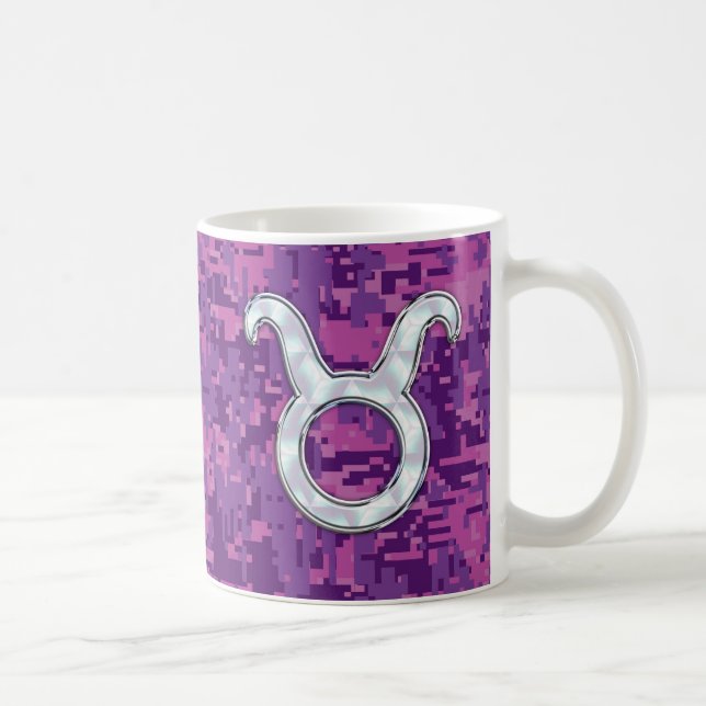 Pink Pearl Like Taurus Zodiac Sign auf der digital Tasse (Rechts)
