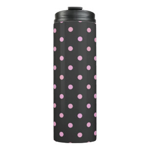 Pink Pearl und Donner grau gepunktet Thermosbecher