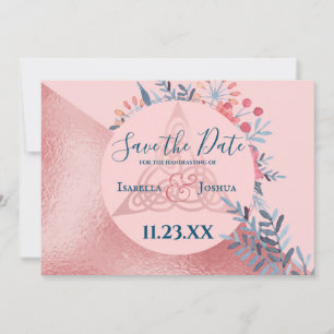 Pink Pearl Wasserfarbe Blumenmagen Save the Date