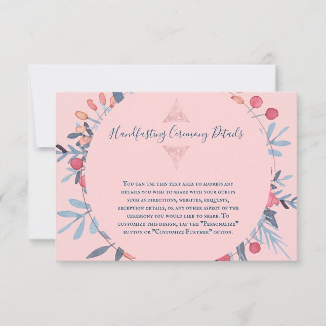 Pink Pearl Watercolor Floral Details Karte (Vorderseite)