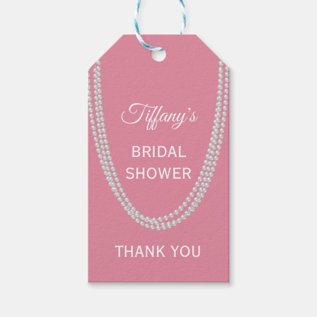 Pink-Pearls-Brautparty Geschenkanhänger (Vorderseite)