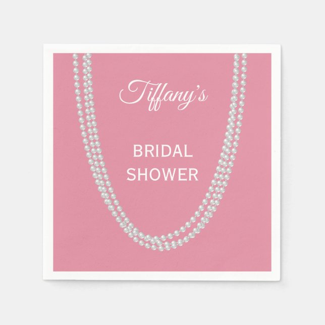 Pink-Pearls-Brautparty Serviette (Vorderseite)