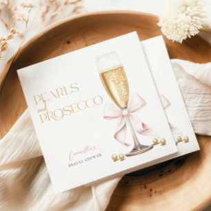 Pink Pearls & Prosecco Bow Brautparty Serviette