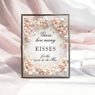 Pink Pearls Wie viele Kisses Brautparty Game Poster