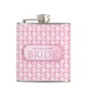 Pink Pearly Mother of the Bride Wedding Flask Flachmann