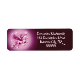 Pink Pegasus Hübsch Fantasy Address Label