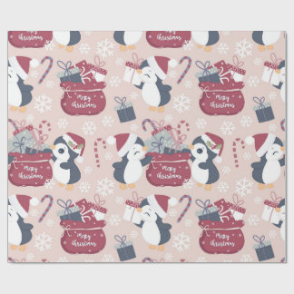Pink Penguins  Geschenkpapier