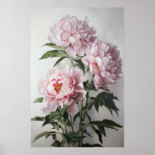 Pink Peongs Blume Art Print Poster