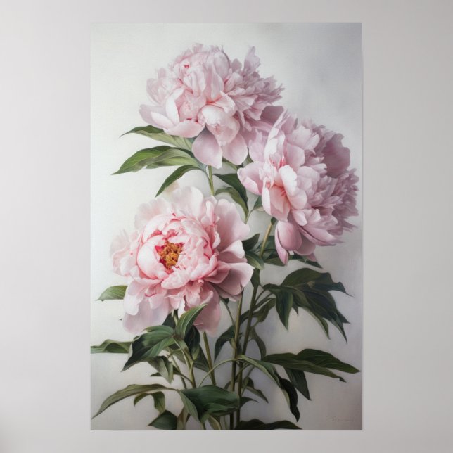 Pink Peongs Blume Art Print Poster (Vorne)