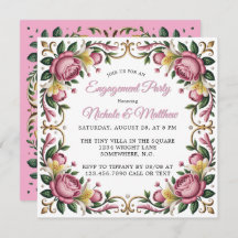 Pink Peongs Rokoko Frame Engagement Party