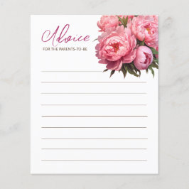 Pink Peonies Baby Shower Game Ratschläge für Elter
