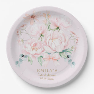 Pink Peonies Bow Wildblume Garden Brautparty Pappteller