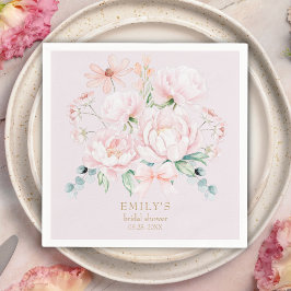 Pink Peonies Bow Wildblume Garden Brautparty Serviette