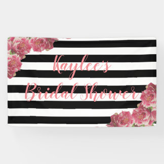 Pink Peonies Brautparty Floral Hintergrund Banner