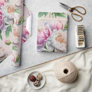 Pink Peonies Brautparty Geschenkpapier