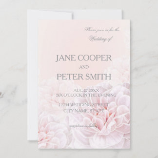 Pink peonies Budget Wedding Invitation Einladung