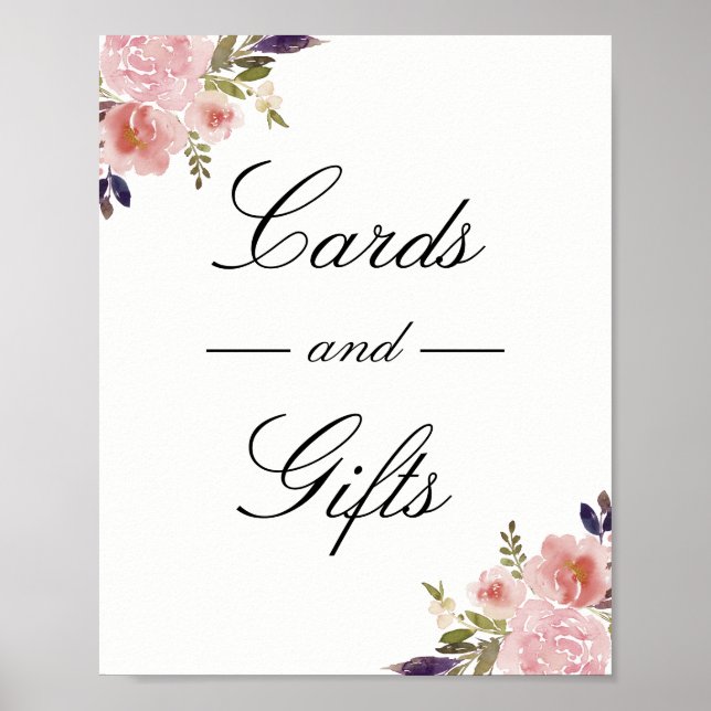 Pink Peonies Cards and Gifts Wedding Poster (Vorne)