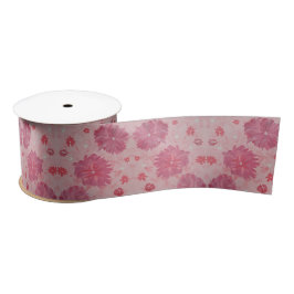Pink Peonies Floral Satin Gift Ribbon Satinband