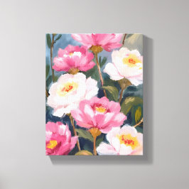 Pink Peonies Flower Bouquet Painting Leinwanddruck