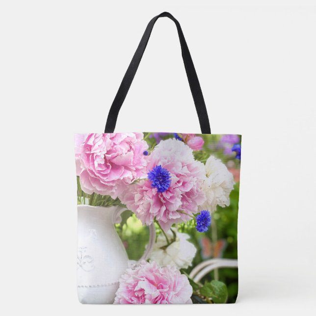 Pink Peonies Große Tote Tasche (Vorderseite)