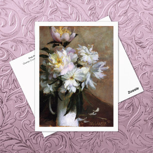 Pink Peonies in Vase Charles Courtney Curran Postkarte