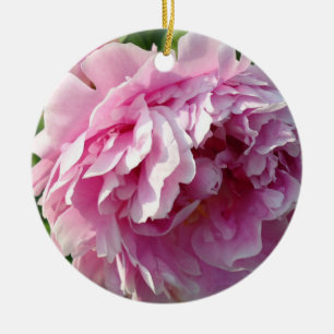 Pink Peonies Keramik Ornament