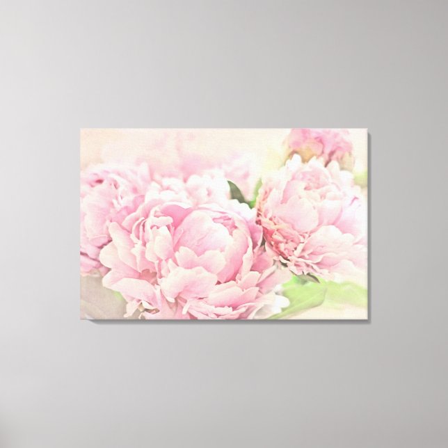 Pink Peonies Leinwanddruck (Vorderseite)
