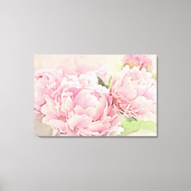 Pink Peonies Leinwanddruck (Vorderseite)