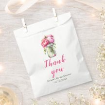 Pink Peonies Mason Jar Brautparty