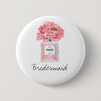 Pink Peonies & Parfüm Bridesmaid Button