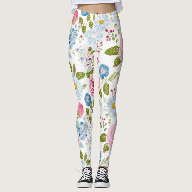 Pink Peonies Pattern  Leggings (Vorderseite)