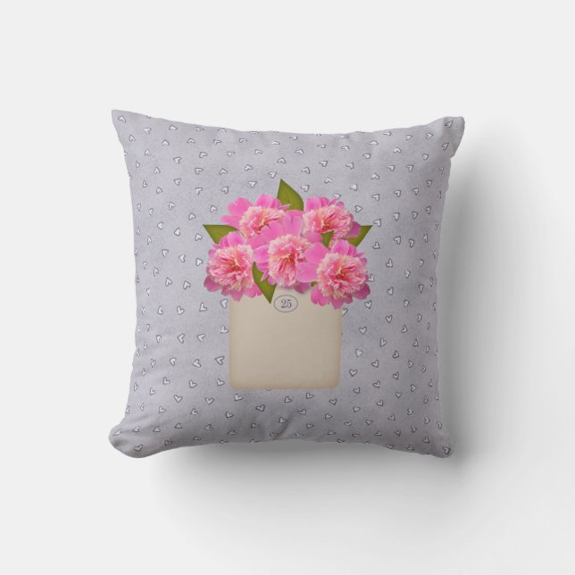 Pink Peonies Pillow Kissen (Vorderseite)