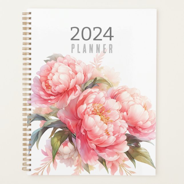 Pink Peonies Planner Planer (Vorderseite)