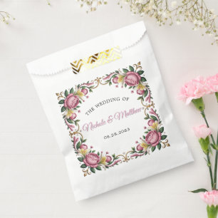 Pink Peonies Rokoko Gastgeschenk Hochzeit Geschenktütchen