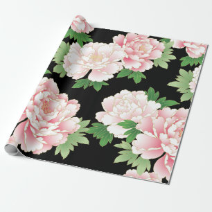 Pink Peonies Vintag Floral Kimono Geschenkpapier