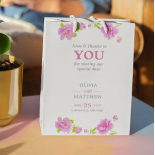 Pink Peonies Watercolor Floral Pink Wedding Gast Kleine Geschenktüte