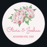 Pink Peonies Watercolor Wedding Stickers<br><div class="desc">Diese Hochzeitsaufkleber zeichnen sich durch ein rosa Aquarellpink-Peony-Design aus. Sie können diese Aufkleber mit Ihren Namen und Ihrem Hochzeitstermin personalisieren. Klicken Sie auf die Schaltfläche "Anpassen", um weitere Optionen zu erhalten, wenn Sie die Textgröße ändern oder einen zusätzlichen Text hinzufügen möchten. Diese Aufkleber eignen sich ideal für die Verwendung als...</div>