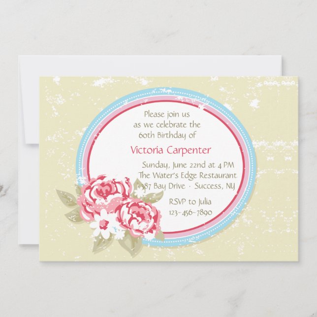 Pink Peony (1) Einladung (Vorderseite)