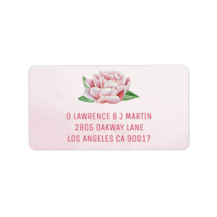 Pink Peony Address Labels Adressaufkleber