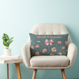 Pink Peony and Bow Pattern Lendenkissen
