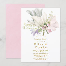 Pink Peony Anemone Gold Paare Dusche Einladung