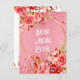 Pink Peony Beste Mama je Blumenrahmen Postkarte