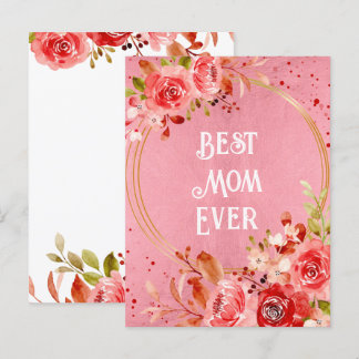 Pink Peony Beste Mama je Blumenrahmen Postkarte